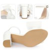 BLISSFUL STEP Women's Bow Tie Ankle Buckle Strap Chunky High Heels Sandals - 3 of 4