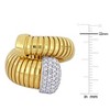 EVERLY JEWELRY |Two-Tone Silver 1 3/8 CT TGW Cubic Zirconia Omega Design Snake Style Wrap Ring - 4 of 4