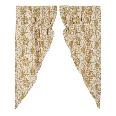 Dorset Gold Floral Prairie Short Panel Set of 2 63x36x18 VHC Brands