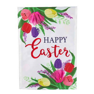 Easter Floral House Applique Flag