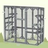Resenkos Cat Cage, Cat Crate Kennel Enclosure Playpen,Large Wooden Catio Outdoor with 6 Jumping Platforms, Weatherproof Roof,Gray - 4 of 4