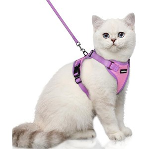 rabbitgoo Cat Harness and Leash Set, Escape , Easy Control Breathable Kitten Jacket with Reflective Strips, Pink & Purple, XS - 1 of 1