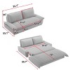 NicBex 3-in-1 Velvet Convertible Sleeper Chair,70.1 inch Modern Style Pull-out Sofa Bed with 2 Pillows,Soft Couches for Living Room,Beige - 3 of 4