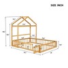 NicBex Twin/Full Size Kids Montessori Bed with Detachable House Shape Headboard,Floor Bed with Kids Dress Up Rack and Fence,Toddler bed for Bedroom - 3 of 4