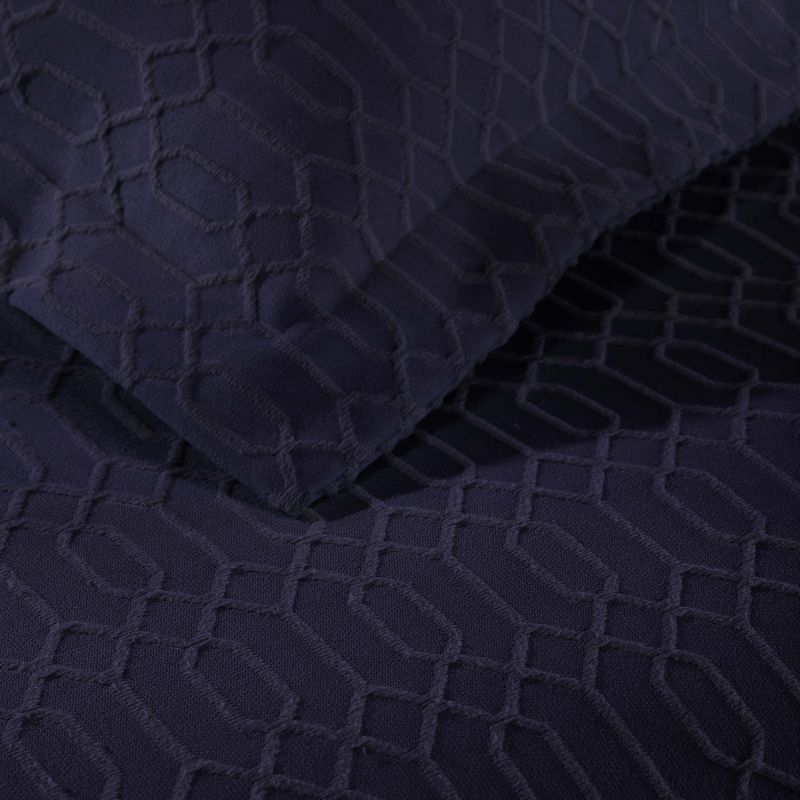 Modern Cotton Blend Jacquard Geometric Fringe Bedspread Set by Blue Nile Mills, 3 of 7