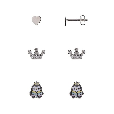 Penguin Stud Trio Earring Set 