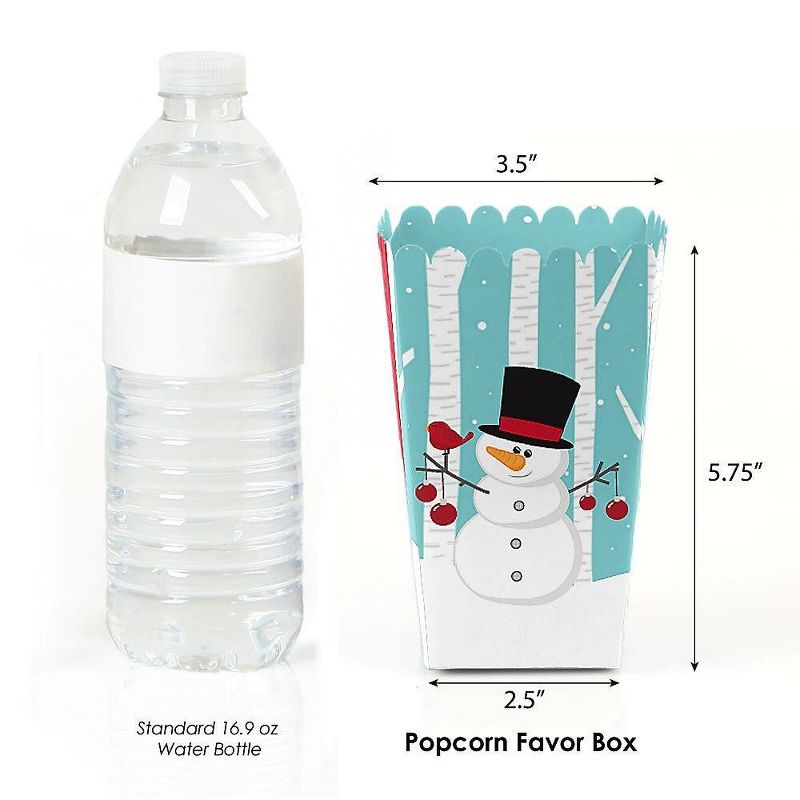 Big Dot of Happiness Let It Snow - Snowman - Holiday and Christmas Favor Popcorn Treat Boxes - Set of 12, 2 of 6
