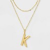 14K Gold Dipped Cubic Zirconia Duo Initial Multi-Strand Necklace - A New Day™ Gold - 2 of 4
