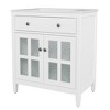 JUJABU 30" Bathroom Vanity with Ceramic Sink, Adjustable Shelf, Tip-Out Tray and Solid Wood Legs - 2 of 4