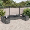 vidaXL Patio Lounge Set Grey PE Rattan, Powder-Coated Steel - 2 of 4