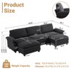 Karl Home |120 in. W Pillow Top Arm Double-layer Cushion Corduroy Sofa in White With Ottoman - 2 of 4