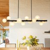 Rennnsan Zorran 44" W 12 - Light Liner Bubble Frosted Glass Mid-Century Modern Dimmable Kitchen Island Pendant in Black - 4 of 4