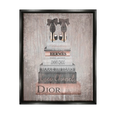  Stupell Industries Blue Bow Heels Above Iconic Designer Books Wall  Art, 16 x 20, White: Posters & Prints