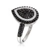 Ross-Simons 1.60 ct. t.w. Black Spinel and .60 ct. t.w. White Zircon Pear-Shaped Ring in Sterling Silver - 3 of 4