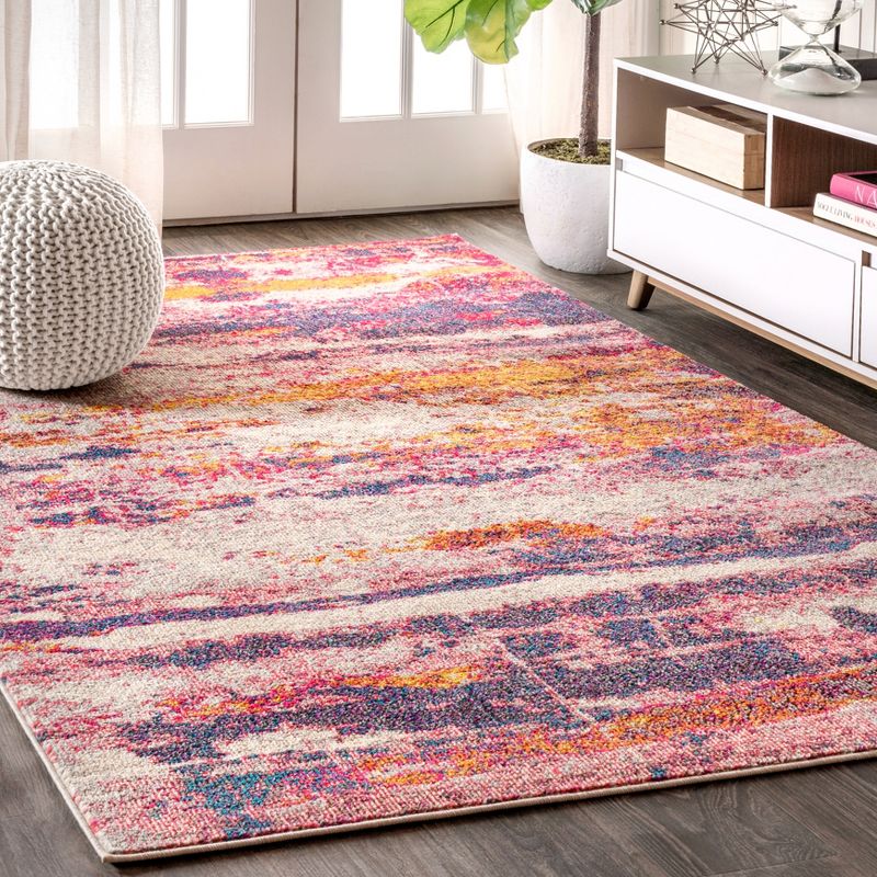 Contemporary POP Modern Abstract Brushstroke Area Rug, 1 of 14