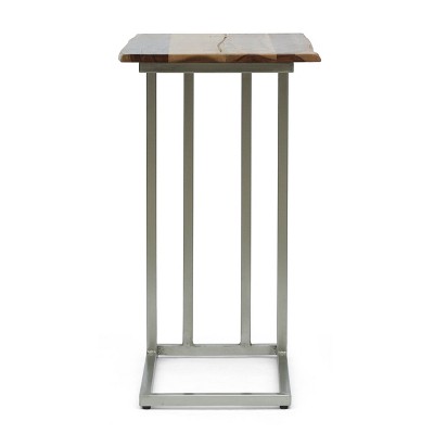 Mcmanus Rustic Glam Handcrafted C Shaped End Table Natural/Silver - Christopher Knight Home
