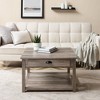 June Rustic Farmhouse Square Coffee Table with Storage, Metal Accents - Saracina Home - 4 of 4