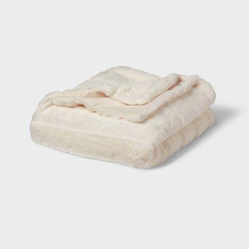 Cloud Ribbed Faux Fur Throw — CCco.