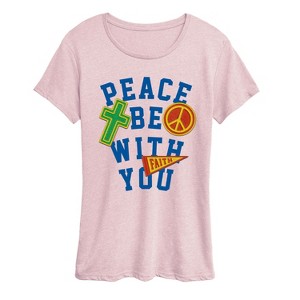 Women's - Instant Message - Peace Be With You Short Sleeve Graphic T-Shirt - 1 of 4