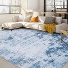 Washable Area Rug, Soft Faux Wool, Non-Slip, Low Pile, Abstract Design for Living Room, Bedroom, Dining Room. - 2 of 4