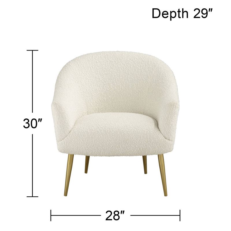 55 Downing Street Lina White Sheep Accent Chair with Gold Legs, 4 of 10