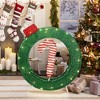LuxenHome 1.9Ft Tall Ornament and Candy Cane Wreath Outdoor Holiday Decoration with Lights Green, Red, White - 2 of 4
