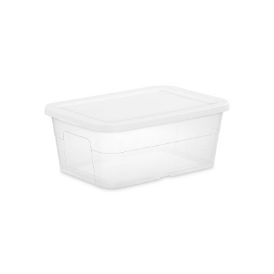 16qt Clear Storage Box with Lid White - Room Essentials™