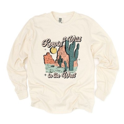 Simply Sage Market Women's Keepin It Wild Colorful Long Sleeve Garment Dyed Tee