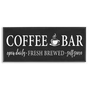 Stupell Industries Coffee Bar Open Sign Casual Black Design, 13" x 30" - 1 of 4