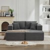 73.6" Corduroy Upholstery Cloud Modular Sectional Sofa Bed with Double Chaise Lounges, All-Foam Compression Design - 2 of 4
