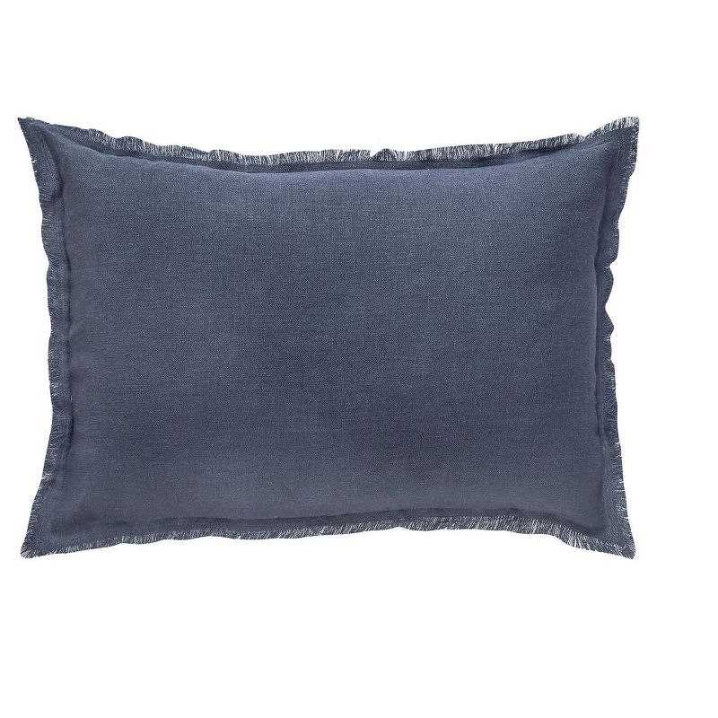 Navy Blue Down Alternative So Soft Linen Pillow, 1 of 5