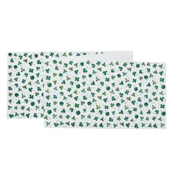 C&F Home Clover Table Runner 13" X 72" White And Green Floral Shamrock St. Patrick's Day Cotton Machine Washable