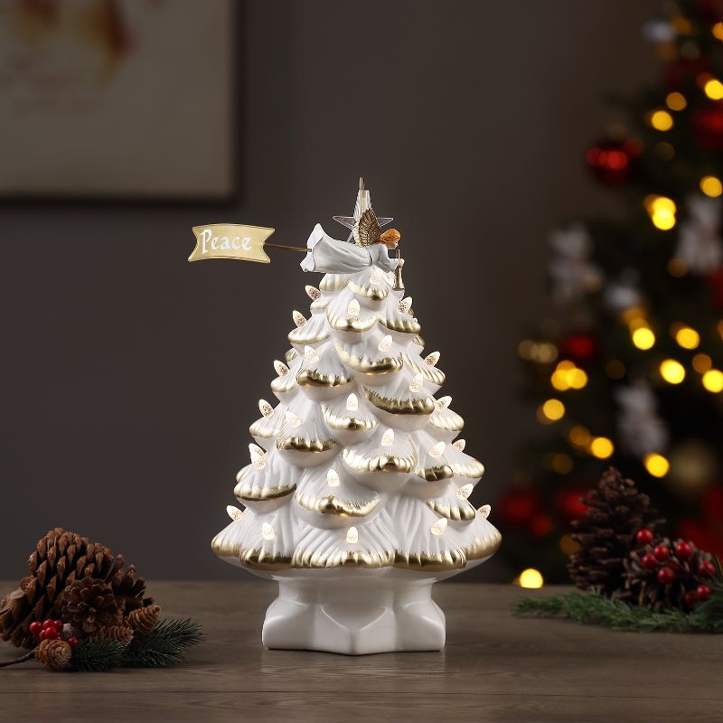 Mr. Christmas Animated Nostalgic Ceramic LED White Christmas Tree - 14", 3 of 7