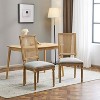 MAYEERTY Set of 2 French Country Dining Chairs, Cane Backrest Upholstered Seat Fluted Legs Rubberwood Frame, Kitchen Dining Room - 4 of 4