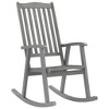 vidaXL Rocking Chair, Outdoor Rocking Chair with Cushions, Wooden Rocking Chair for Garden Balcony Backyard, Retro Style, Gray Solid Wood Acacia - 2 of 4