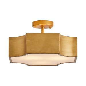 Parrot Uncle 15" Modern Gold Semi-Flush Mount Ceiling Light - 1 of 4