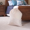Cotton Laundry Bag, Large, 100% Cotton, Drawstring Top with Cord Lock, Machine Washable, Natural - 2 of 4