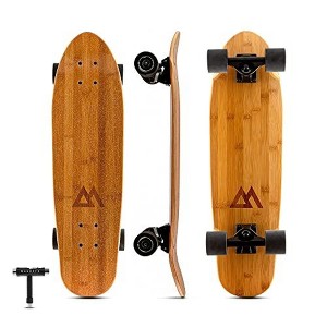 Magneto Complete Skateboard | 27.5" x 7.5", Canadian Maple Double Kick Concave Deck | For Beginners, Teens & Adults (Bamboo) - 1 of 4