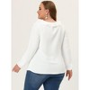 Agnes Orinda Women's Plus Size Elegant Long Sleeve Ruffle Trim V Neck Office Blouses - 4 of 4