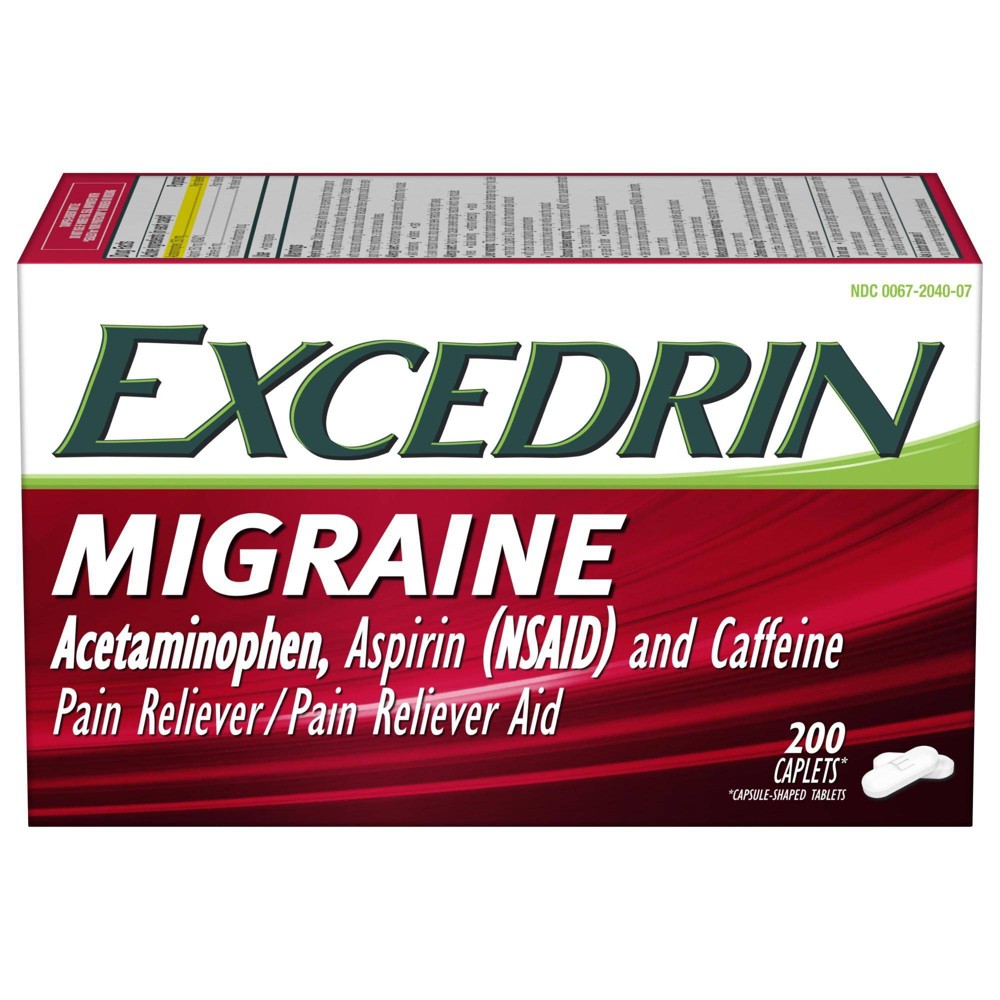 (EXP 6/26) Excedrin Migraine Pain Reliever Caplets - Acetaminophen/Aspirin (NSAID) - 200ct