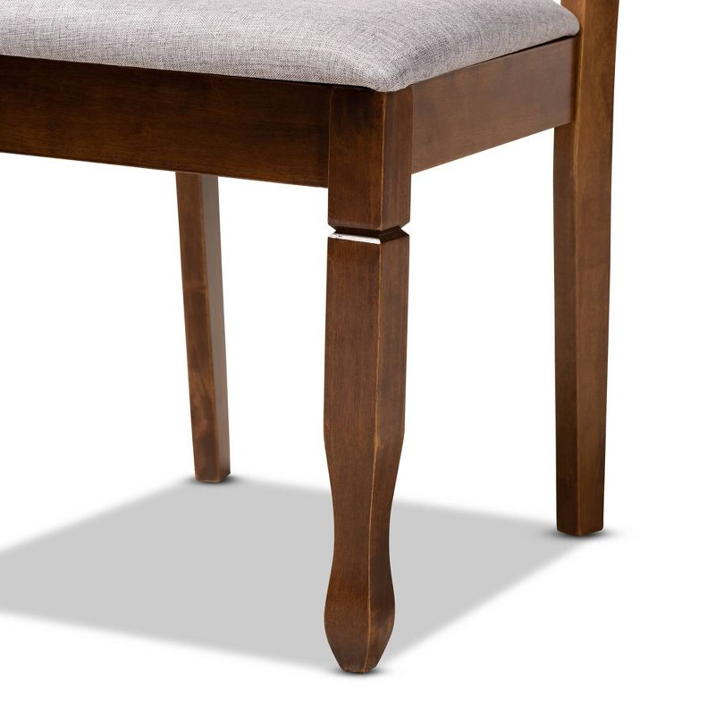 Set of 4 Elijah Dining Chair Gray/Walnut - Baxton Studio: Modern Upholstered, Polyester, Wood Frame, Armless, 5 of 8