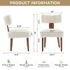 Set Of 2 Armless Dining Chairs With Linen Upholstery, Curved Backrest And Wooden Legs For Dining Room Or Living Space-Maison Boucle - 3 of 4
