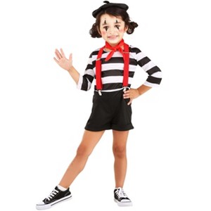 HalloweenCostumes.com Girl's Mime Costume for Toddlers - 1 of 4