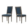Okak Set of 2 Vintage Rubberwood Dining Chairs, Upholstered Kitchen Side Chairs, French Bistro Seating for Kitchen Living Room - 4 of 4