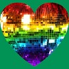 Adult Design By Humans Disco Ball Rainbow Heart By melvillesT-Shirt - 2 of 2