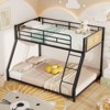 Tangkula Metal Bunk Bed Twin Over Full Low Profile Bunkbeds w/ Full Length Safety Guardrail - 3 of 4