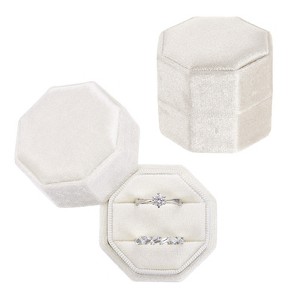 Unique Bargains Vintage Velvet Octagonal 2 Slots Jewelry Storage Boxes 2 Pcs - 1 of 4