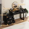 White Vanity Desk with Mirror and Lights, Small Makeup Vanity with 5 Drawers for Bedroom - 3 of 4