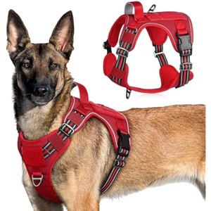 rabbitgoo Tactical Dog Harness for Large Dogs,  Vest with Handle & Molle, Easy Control for Training Walking, Adjustable Reflective Straps, Red, XL - 1 of 1