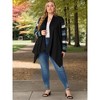 Agnes Orinda Women's Plus Size Christmas Asymmetric Colorblock Open Front Knit Cardigans - 3 of 4